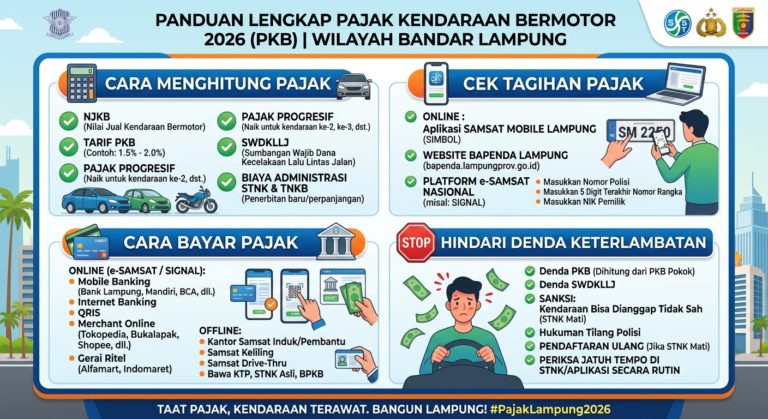 Pajak Kendaraan Bermotor 2026: Cara Menghitung, Cek Tagihan, Bayar Pajak, dan Hindari Denda