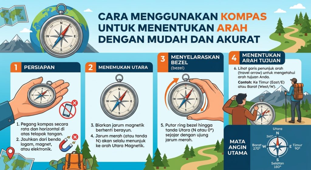 Cara Menggunakan Kompas untuk Menentukan Arah dengan Mudah dan Akurat