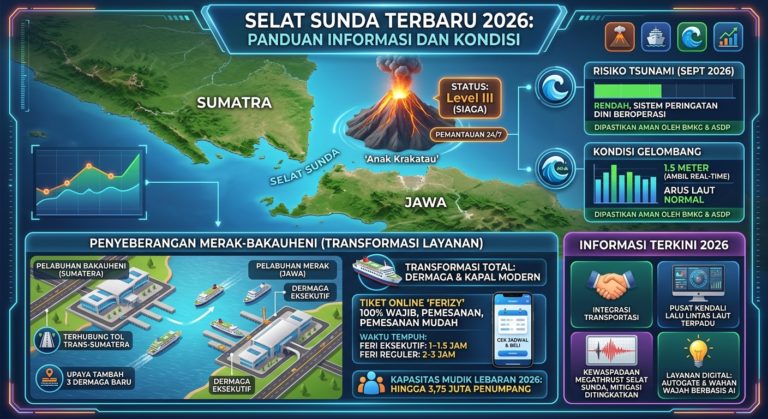 Selat Sunda Terbaru 2026: Kondisi Perairan, Penyeberangan Merak-Bakauheni, dan Informasi Terkini