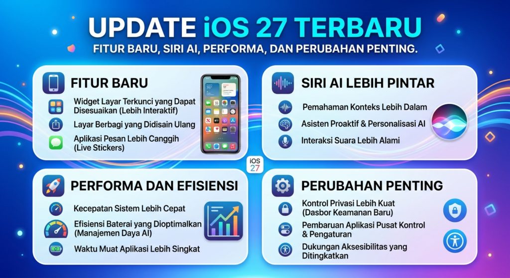 Update iOS 27 Terbaru: Fitur Baru, Siri AI, Performa, dan Perubahan Penting