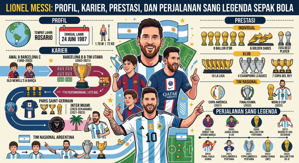 Lionel Messi: Profil, Karier, Prestasi, dan Perjalanan Sang Legenda Sepak Bola