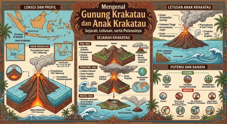 Mengenal Gunung Krakatau dan Anak Krakatau: Sejarah, Letusan, serta Potensinya