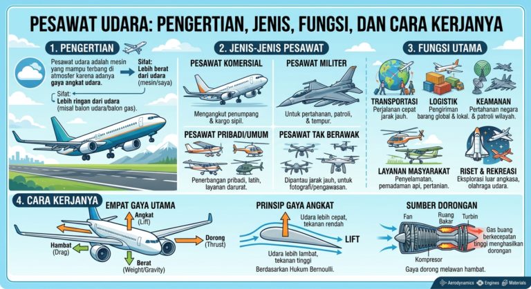Pesawat Udara: Pengertian, Jenis, Fungsi, dan Cara Kerjanya