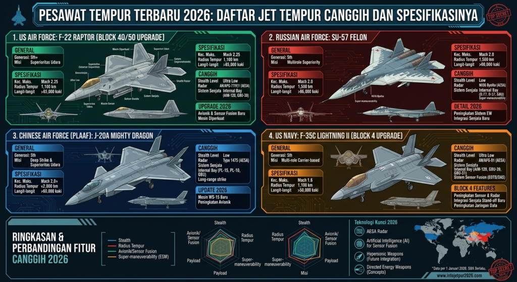 Pesawat Tempur Terbaru 2026: Daftar Jet Tempur Canggih dan Spesifikasinya
