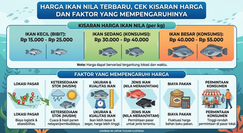 Harga Ikan Nila Terbaru, Cek Kisaran Harga dan Faktor yang Mempengaruhinya