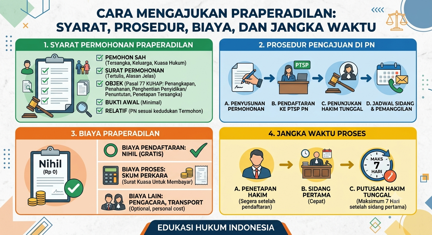 Cara Mengajukan Praperadilan: Syarat, Prosedur, Biaya, dan Jangka Waktu