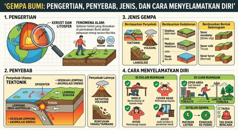 Gempa Bumi: Pengertian, Penyebab, Jenis, dan Cara Menyelamatkan Diri