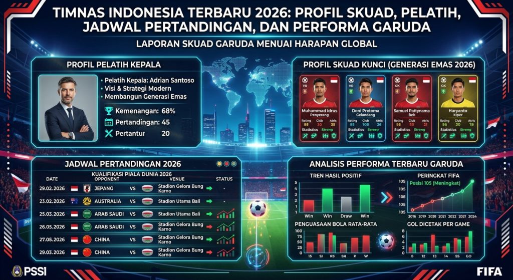 Timnas Indonesia Terbaru 2026: Profil Skuad, Pelatih, Jadwal Pertandingan, dan Performa Garuda