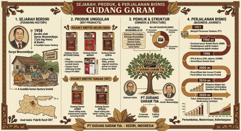 Gudang Garam: Sejarah Berdiri, Produk Unggulan, Pemilik, dan Perjalanan Bisnisnya