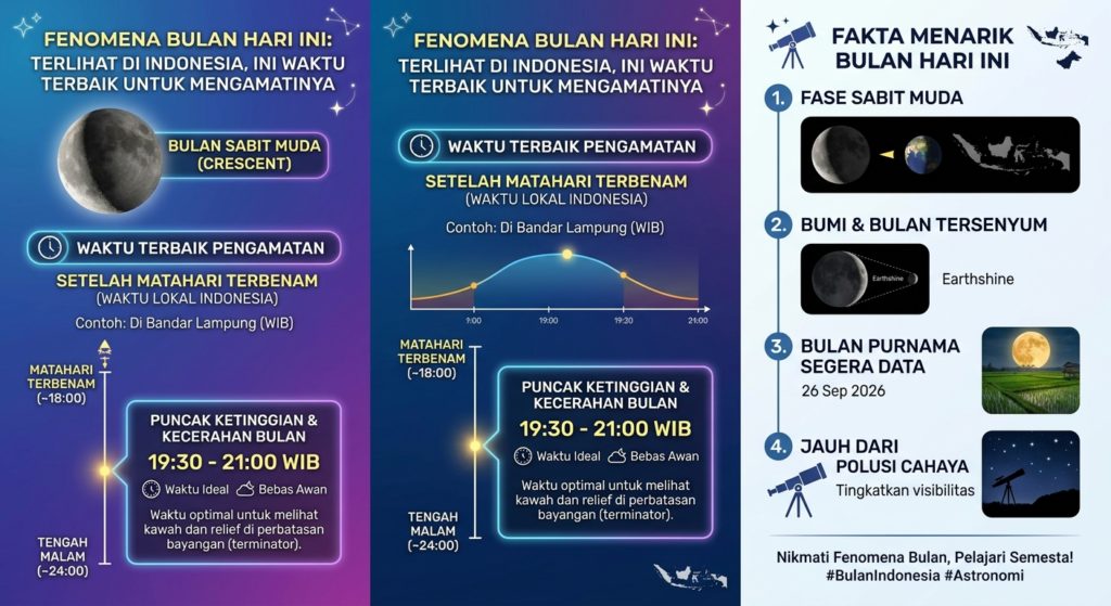 Fenomena Bulan Hari Ini Terlihat di Indonesia, Ini Waktu Terbaik untuk Mengamatinya
