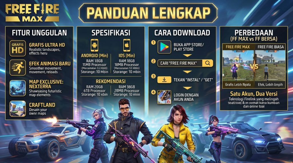 Free Fire Max: Fitur, Spesifikasi, Cara Download, dan Perbedaannya