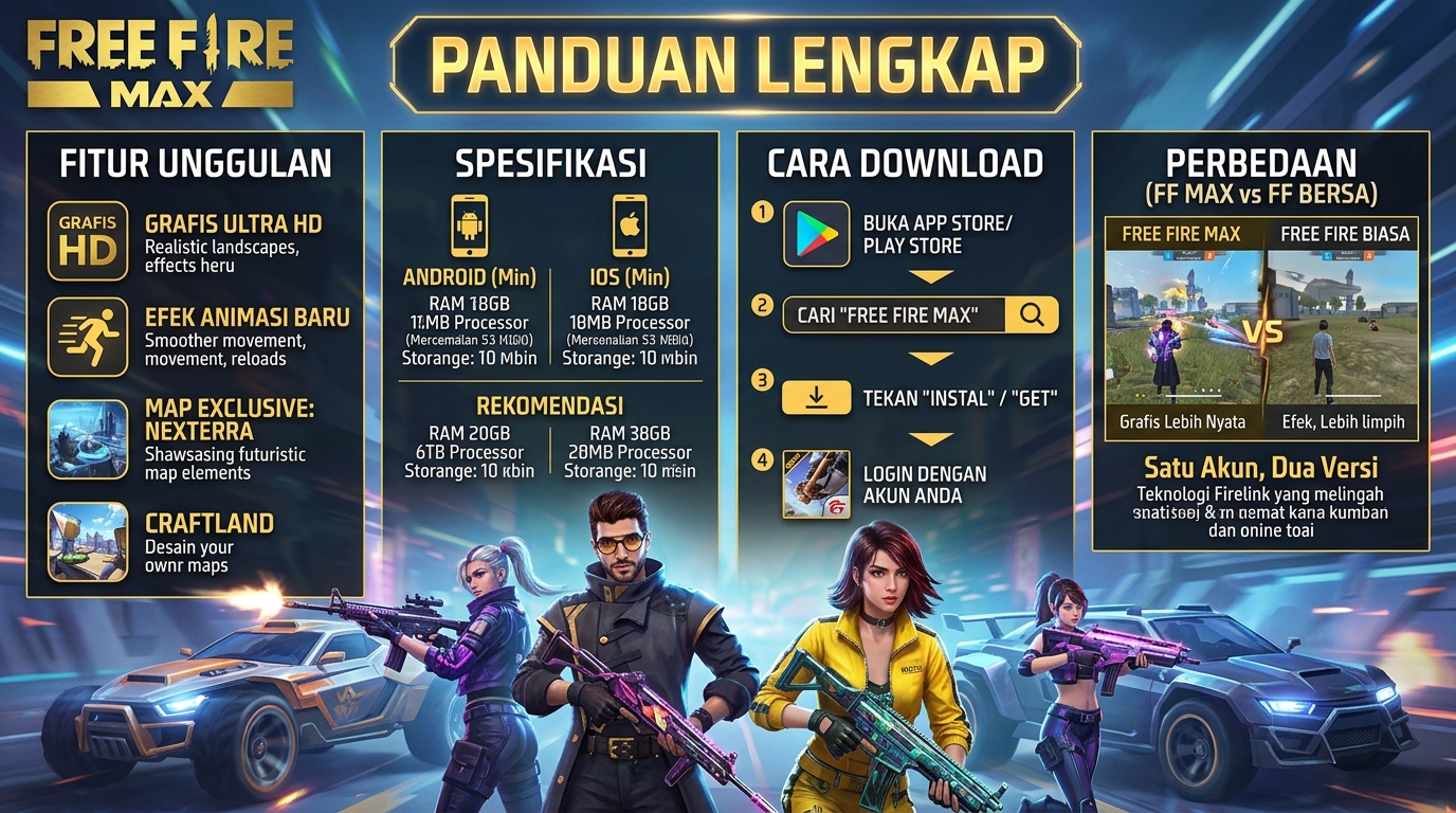 Free Fire Max: Fitur, Spesifikasi, Cara Download, dan Perbedaannya