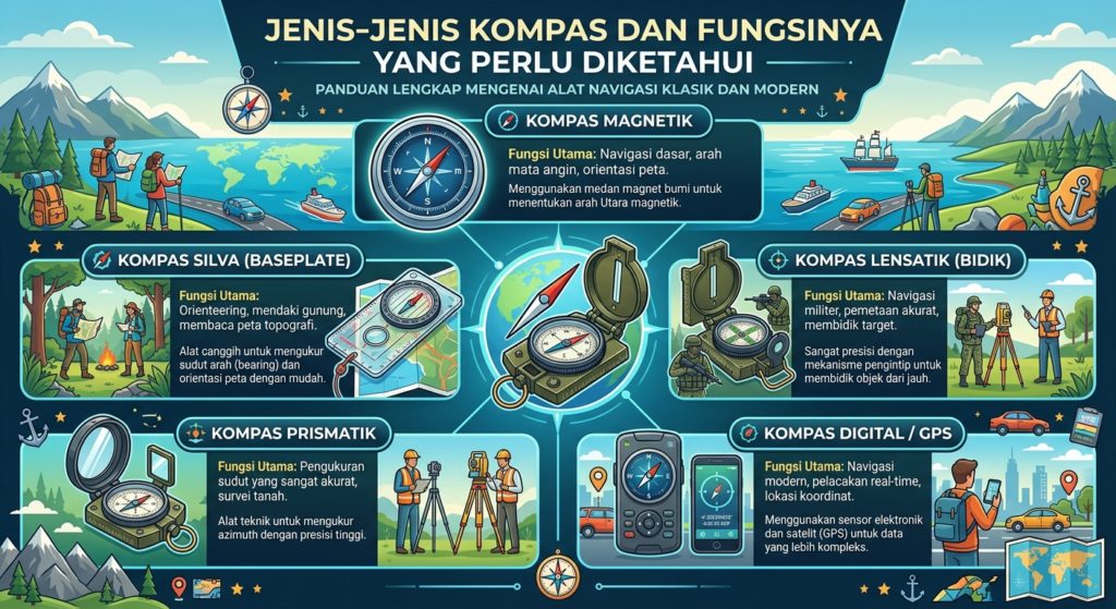 Jenis-Jenis Kompas dan Fungsinya yang Perlu Diketahui