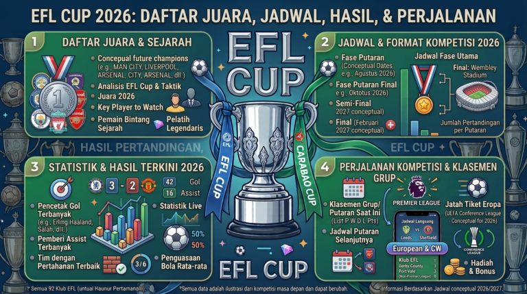 EFL Cup 2026: Daftar Juara, Jadwal Pertandingan, Hasil, dan Perjalanan Kompetisi