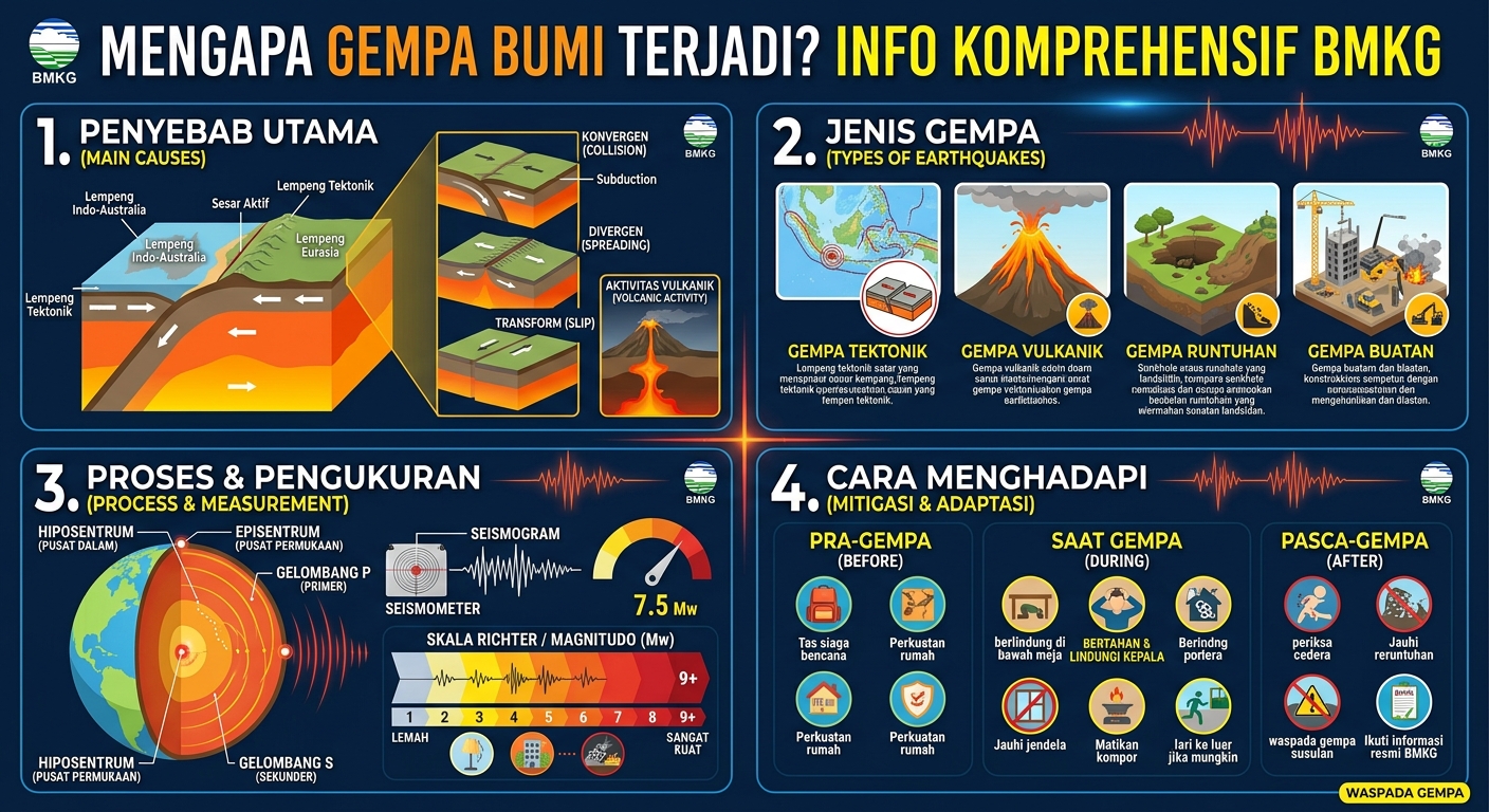 Mengapa Gempa Bumi Terjadi? Ini Penyebab, Jenis, Proses, dan Cara Menghadapinya