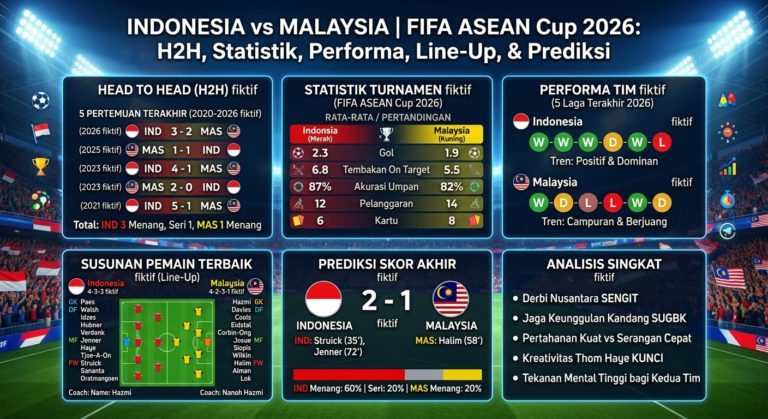 Jadwal Indonesia vs Malaysia 2026: Kick-off, Siaran Langsung, Live Streaming, Line Up, dan Prediksi Skor