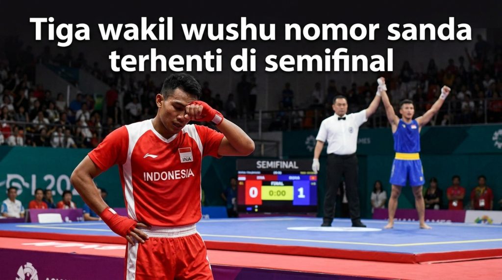 Tiga wakil wushu nomor sanda terhenti di semifinal