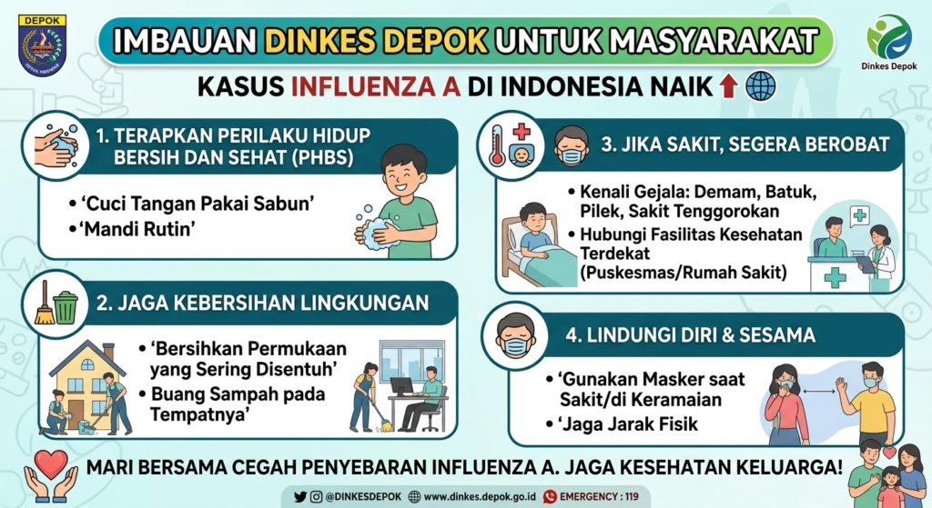 Kasus Influenza A di Indonesia Naik, Ini Imbauan Dinkes Depok untuk Masyarakat