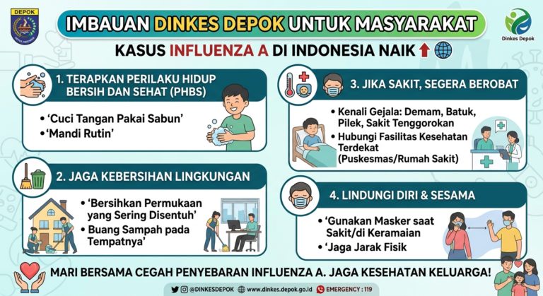 Kasus Influenza A di Indonesia Naik, Ini Imbauan Dinkes Depok untuk Masyarakat