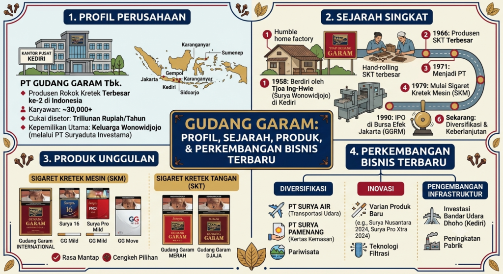 Gudang Garam Terbaru: Profil Perusahaan, Sejarah, Produk, dan Perkembangan Bisnis