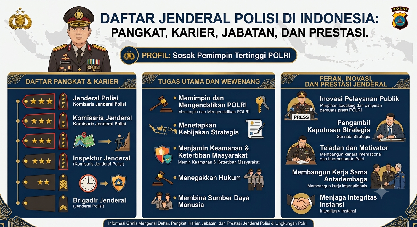 Daftar Jenderal Polisi di Indonesia: Pangkat, Karier, Jabatan, dan Prestasi
