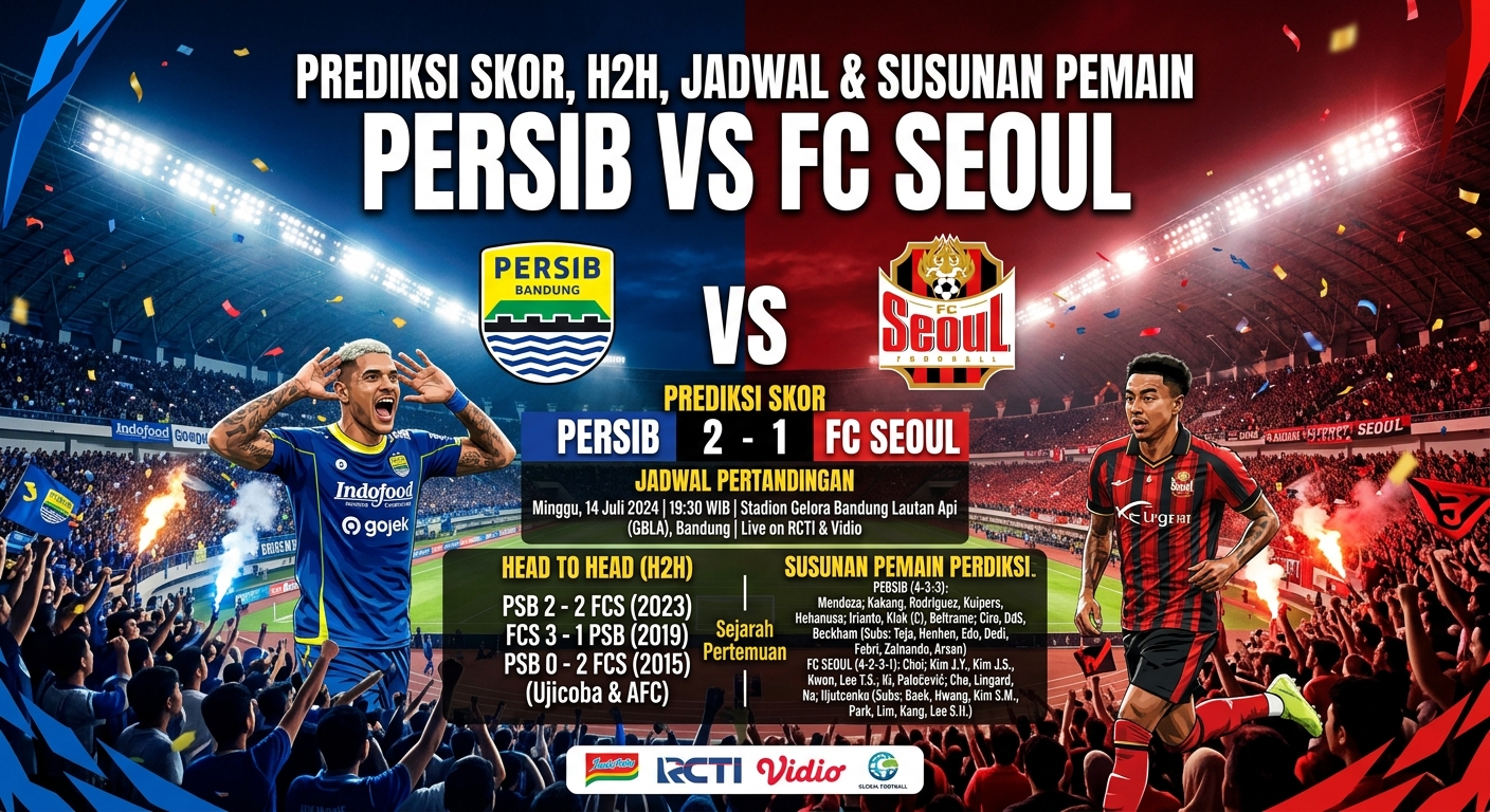 Persib vs Seoul FC: Prediksi Skor, Head to Head, Jadwal, dan Susunan Pemain