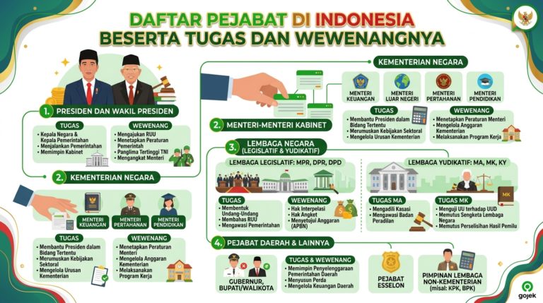 Daftar Pejabat di Indonesia Beserta Tugas dan Wewenangnya