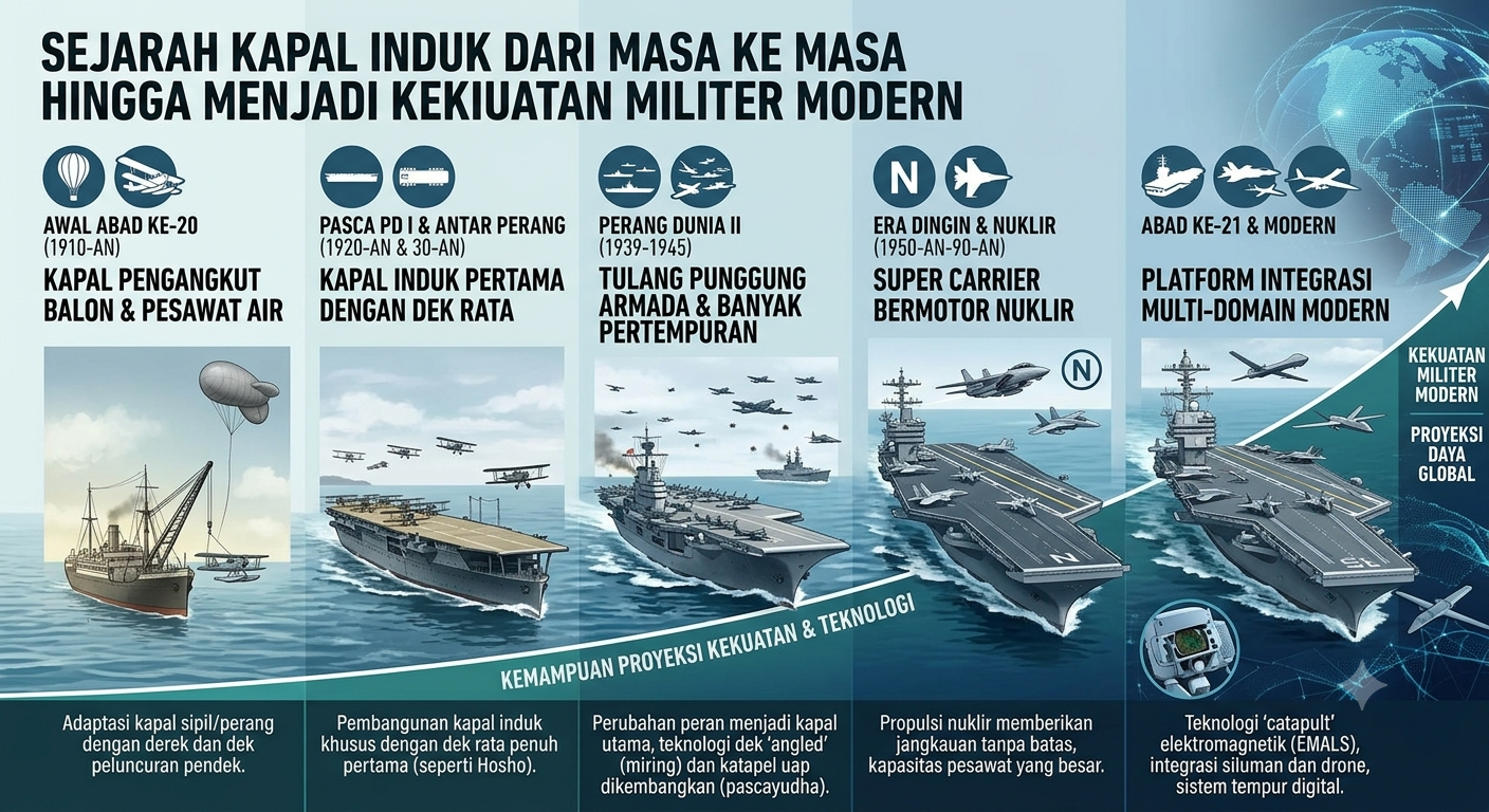 Sejarah Kapal Induk dari Masa ke Masa hingga Menjadi Kekuatan Militer Modern