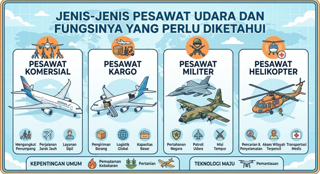 Jenis-Jenis Pesawat Udara dan Fungsinya yang Perlu Diketahui