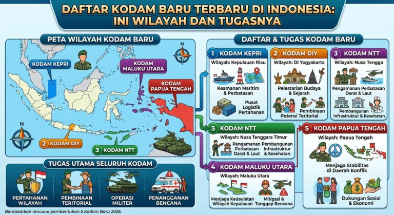 Daftar Kodam Baru Terbaru di Indonesia, Ini Wilayah dan Tugasnya