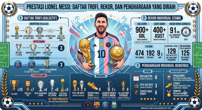 Prestasi Lionel Messi: Daftar Trofi, Rekor, dan Penghargaan yang Diraih