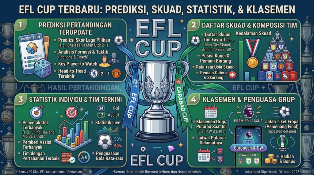 EFL Cup Terbaru: Prediksi Pertandingan, Skuad, Statistik, dan Klasemen