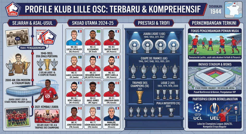 Lille Terbaru: Profil Klub, Sejarah, Skuad, Prestasi, dan Perkembangan Terkini. buatkan gambar