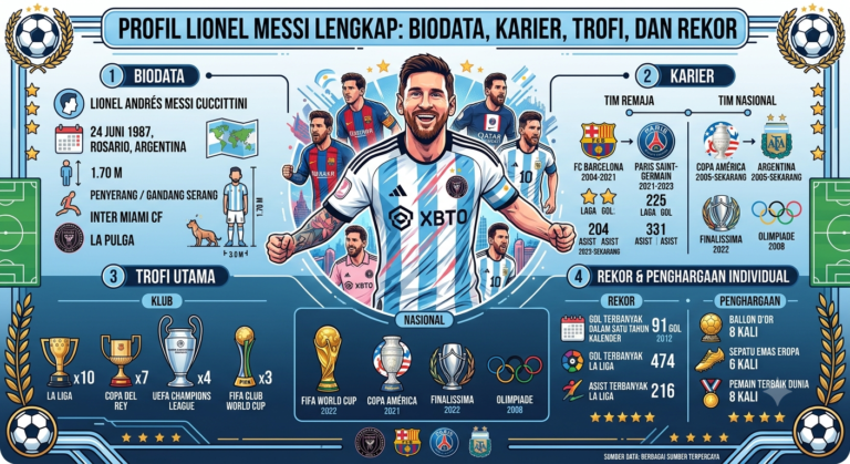 Profil Lionel Messi Lengkap: Biodata, Karier, Trofi, dan Rekor