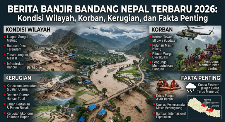 Berita Banjir Bandang Nepal Terbaru 2026: Kondisi Wilayah, Korban, Kerugian, dan Fakta Penting