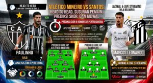 Atlético Mineiro vs Santos: Head to Head, Susunan Pemain, Prediksi Skor, dan Jadwal
