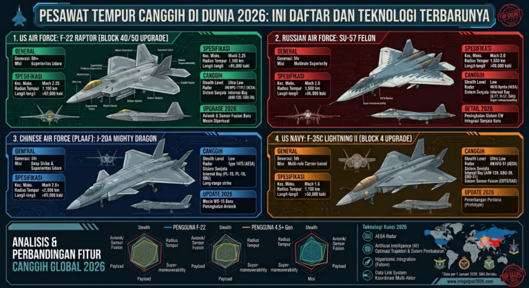 Pesawat Tempur Canggih di Dunia 2026: Ini Daftar dan Teknologi Terbarunya