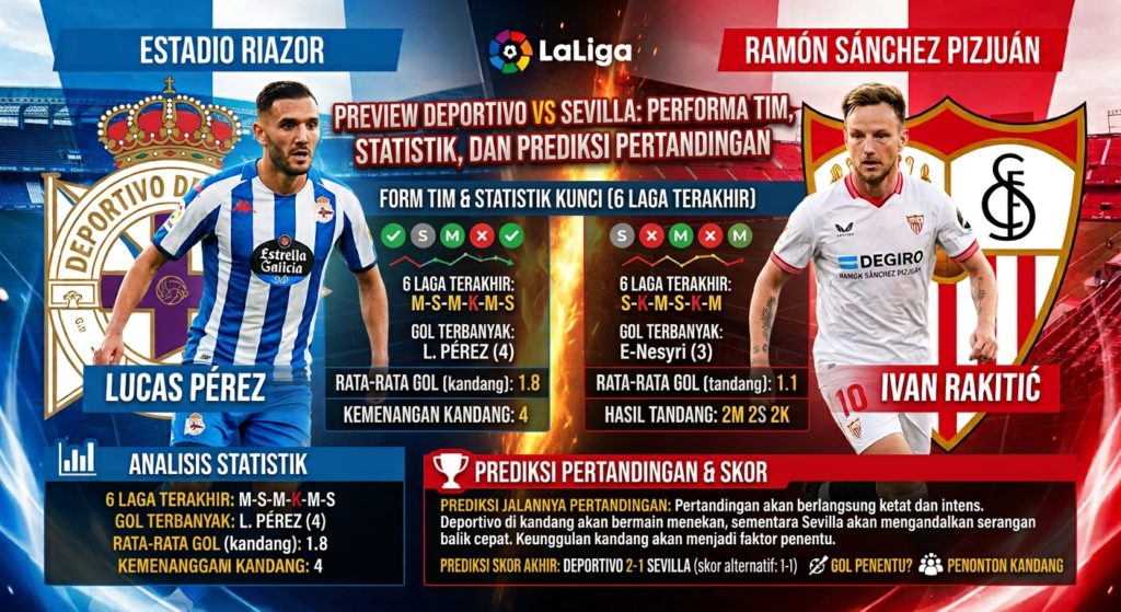 Preview Deportivo vs Sevilla: Performa Tim, Statistik, dan Prediksi Pertandingan