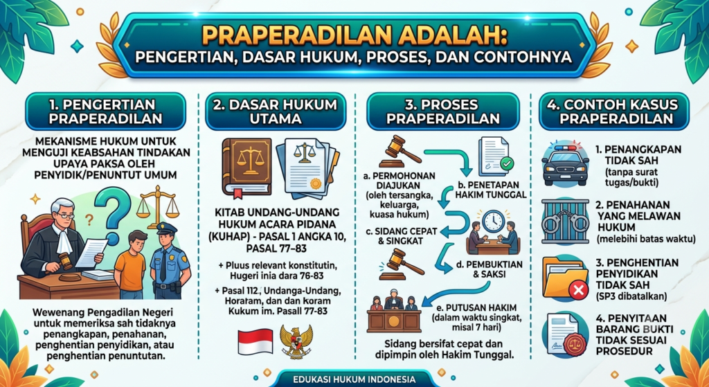Praperadilan Adalah: Pengertian, Dasar Hukum, Proses, dan Contohnya