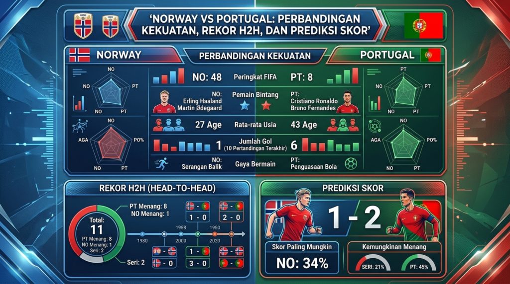 Norway vs Portugal: Perbandingan Kekuatan, Rekor H2H, dan Prediksi Skor