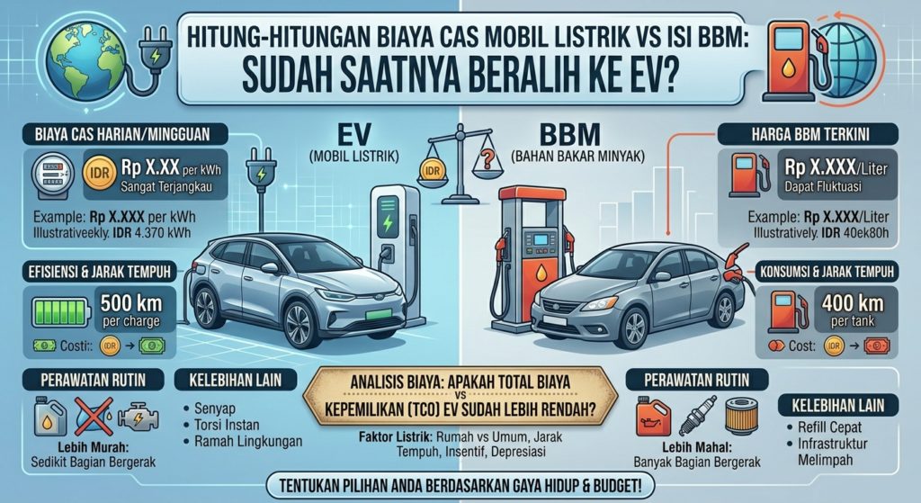 Hitung-Hitungan Biaya Cas Mobil Listrik vs Isi BBM: Sudah Saatnya Beralih ke EV?