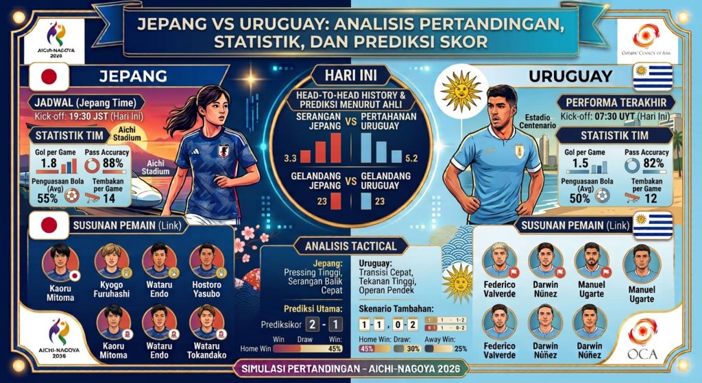 Jepang vs Uruguay: Analisis Pertandingan, Statistik, dan Prediksi Skor