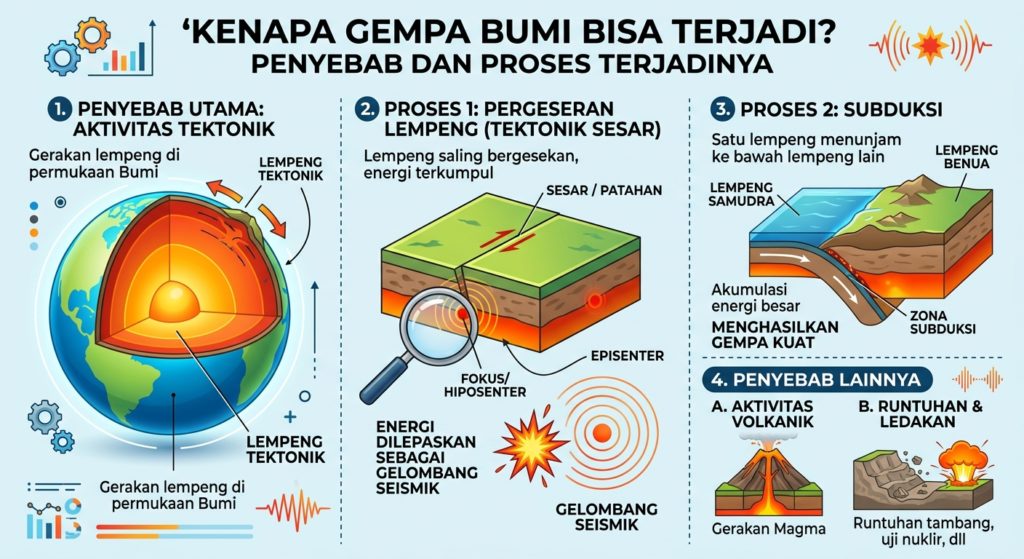 Kenapa Gempa Bumi Bisa Terjadi? Ini Penyebab dan Proses Terjadinya