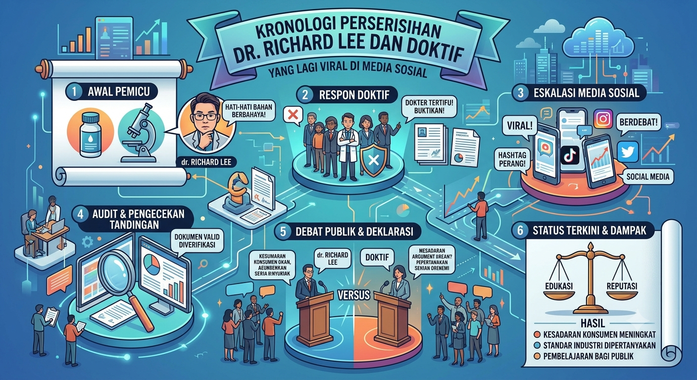 Kronologi Perselisihan dr. Richard Lee dan Doktif yang Lagi Viral di Media Sosial