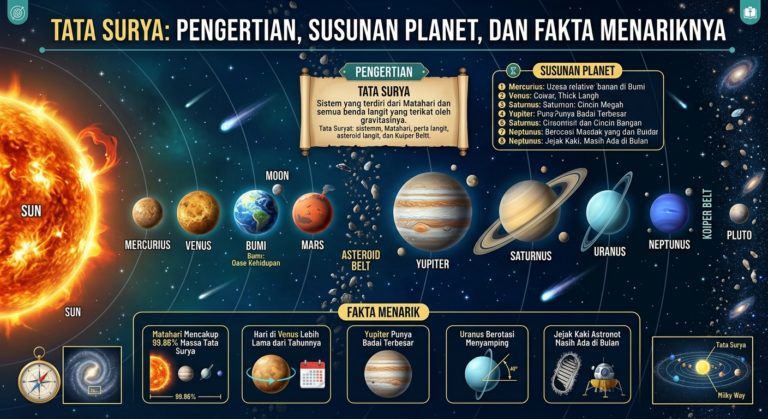 Tata Surya: Pengertian, Susunan Planet, dan Fakta Menariknya