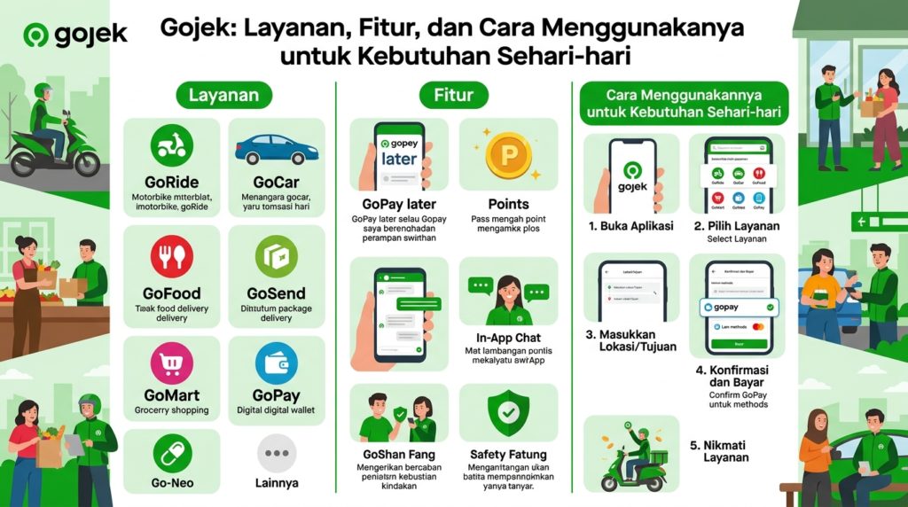 Gojek: Layanan, Fitur, dan Cara Menggunakannya untuk Kebutuhan Sehari-hari