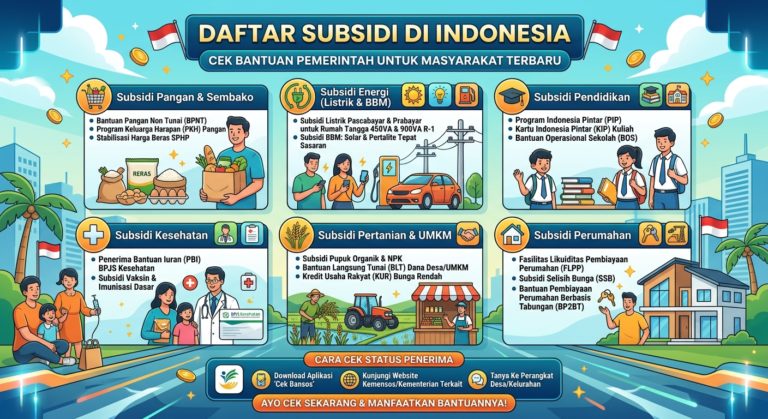 Daftar Subsidi di Indonesia: Cek Bantuan Pemerintah untuk Masyarakat Terbaru