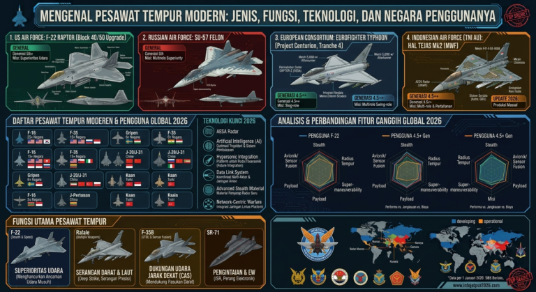Mengenal Pesawat Tempur Modern: Jenis, Fungsi, Teknologi, dan Negara Penggunanya