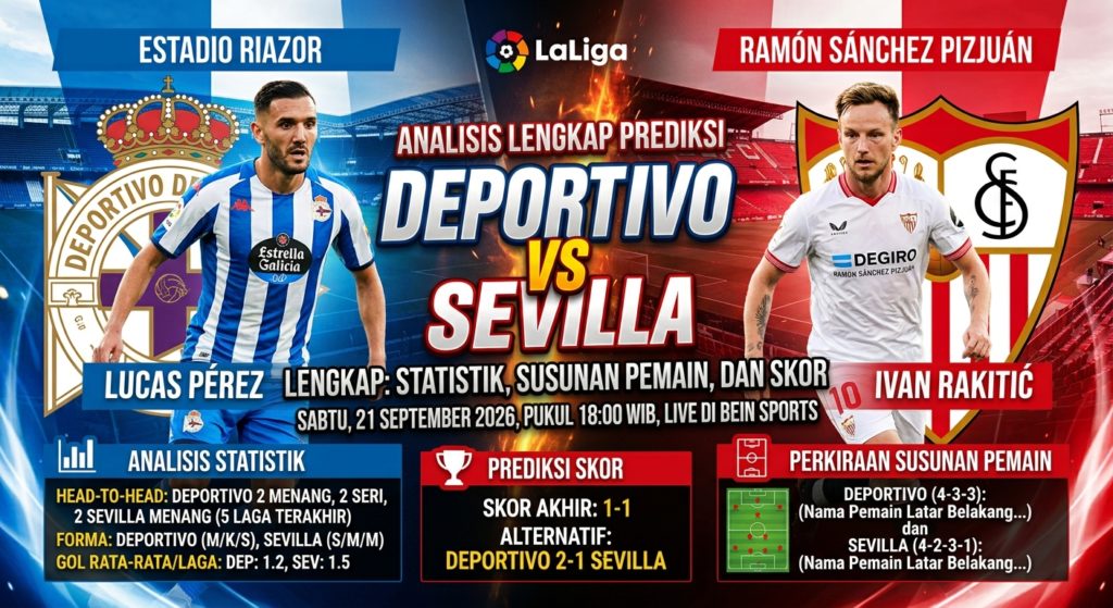 Prediksi Deportivo vs Sevilla Lengkap: Statistik, Susunan Pemain, dan Skor