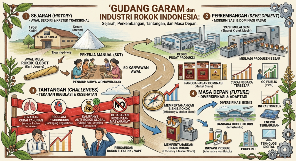 Gudang Garam dan Industri Rokok Indonesia: Sejarah, Perkembangan, Tantangan, dan Masa Depan